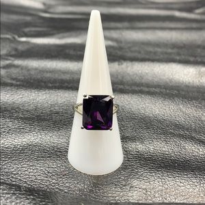 Sterling Silver ring with Large Purple Stone